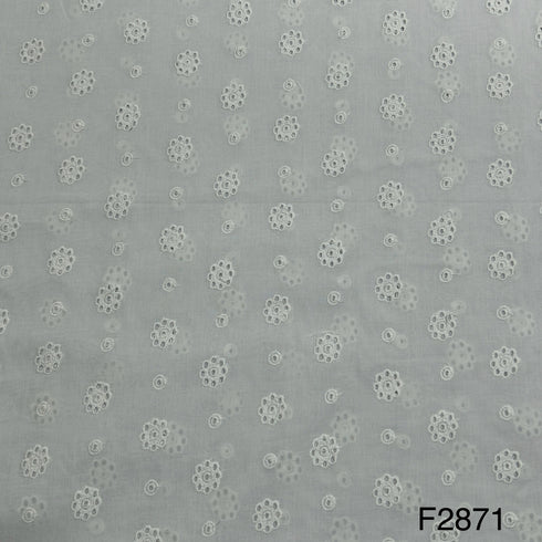 Chikankari Cotton Fabric-F2871